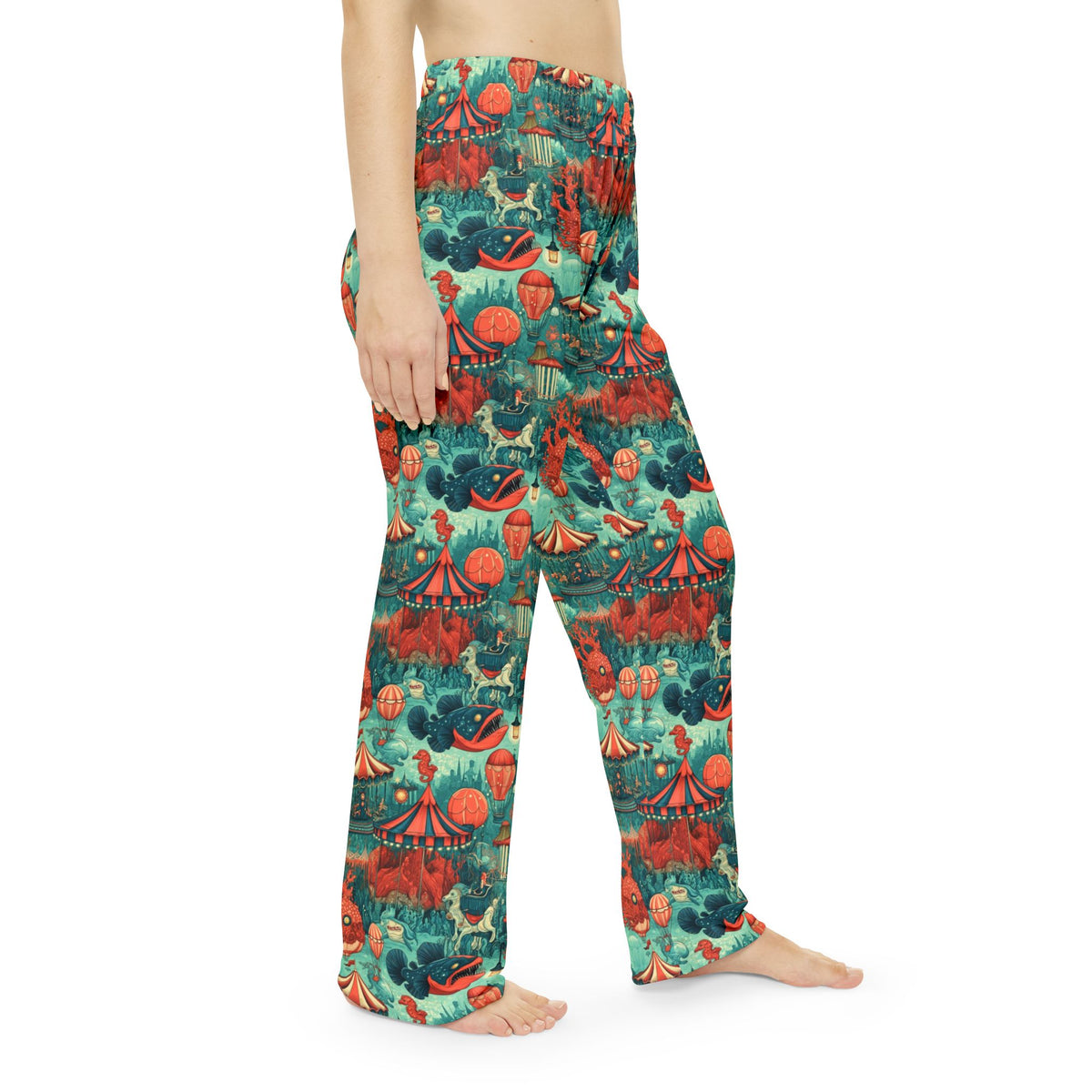 Deep Sea Carnival Pajama Pants | Anglerfish Carousel Print