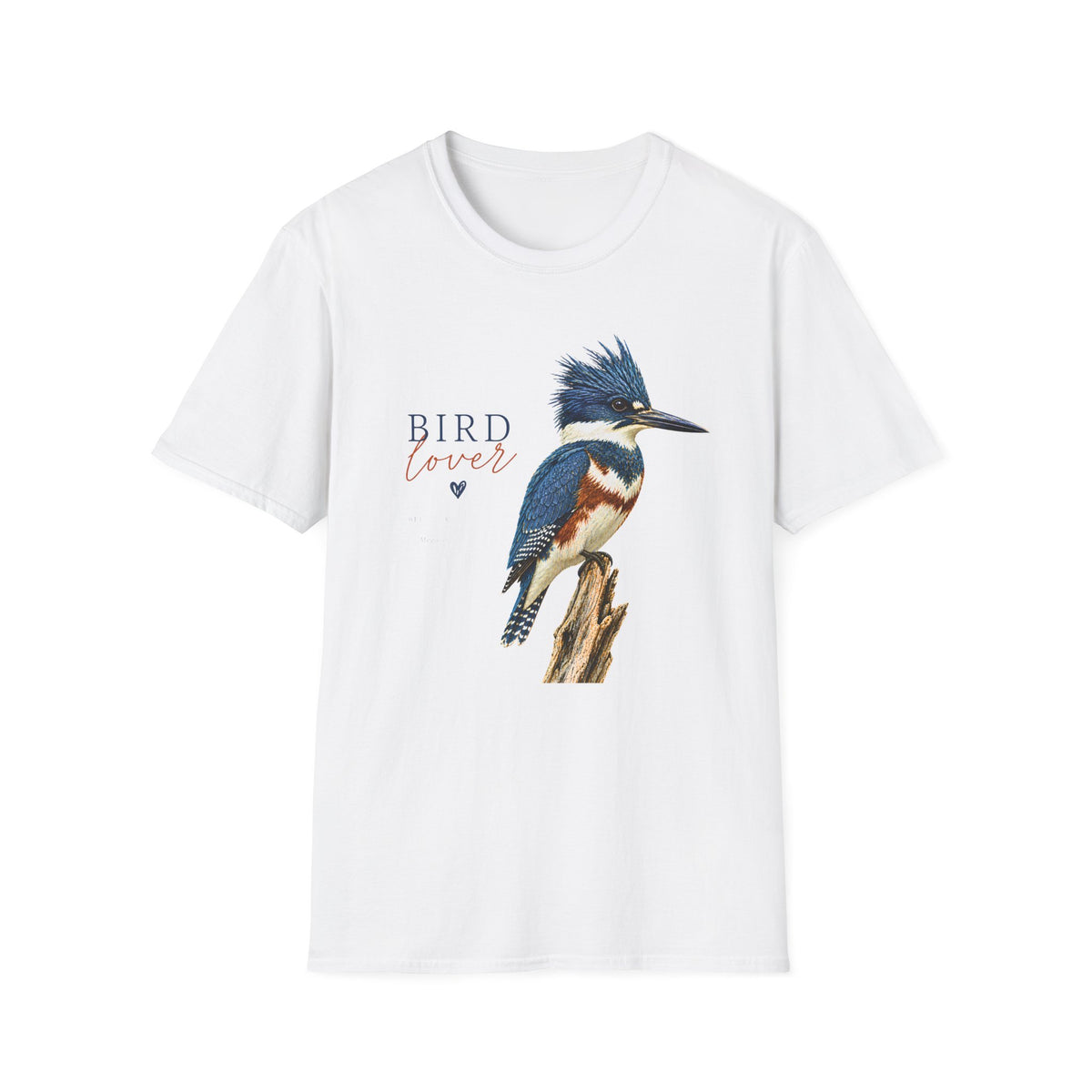 Belted Kingfisher Bird Lover Shirt, Birdwatching Tee, Nature Lover Gift, Gildan Softstyle