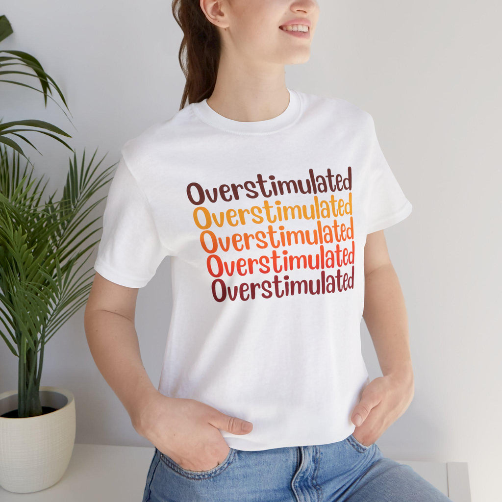 Overstimulated Shirt, Funny Mental Health Tee, Introvert Social Battery Low Graphic Tee