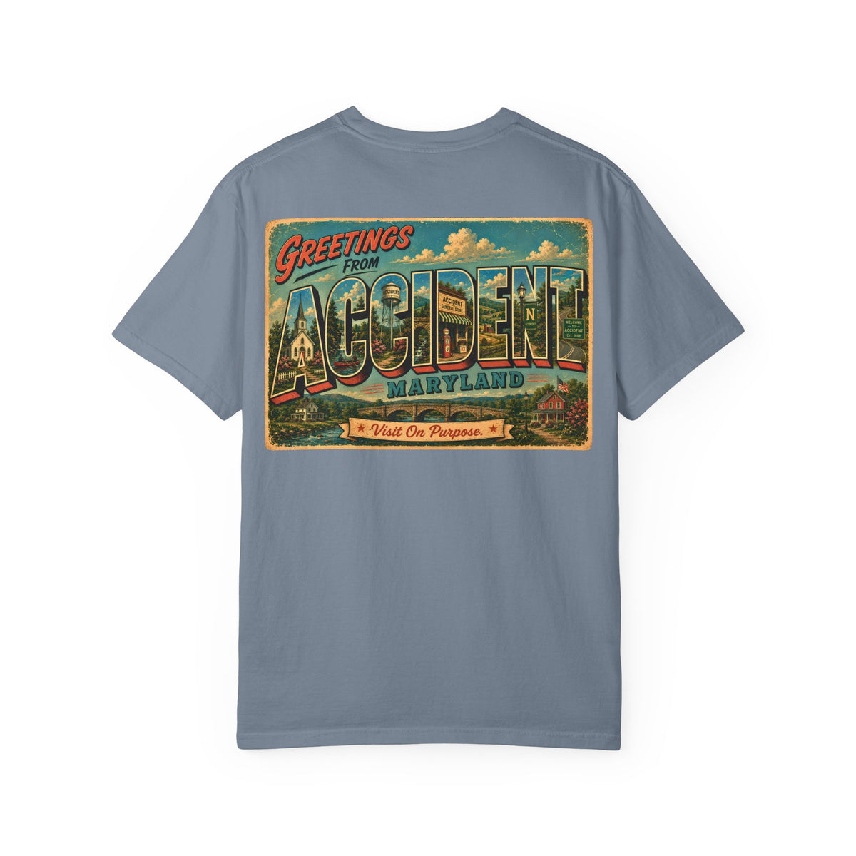 Greetings From Accident Maryland Shirt, Vintage Postcard Tee, Funny Maryland Travel Shirt, Comfort Colors Graphic Tee, Small Town Gift