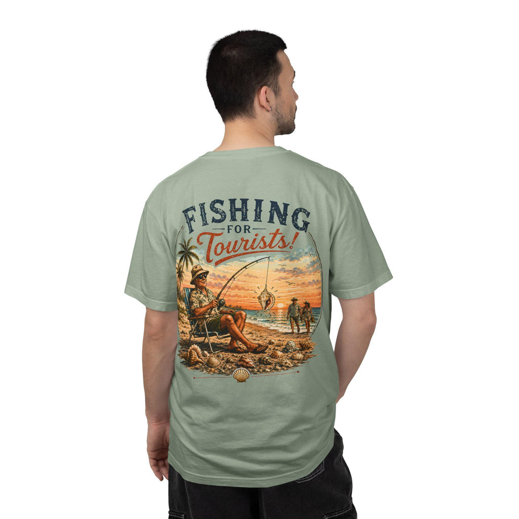 Fishing for Tourists shirt | Vintage Beach Fishing Sunset T-shirt