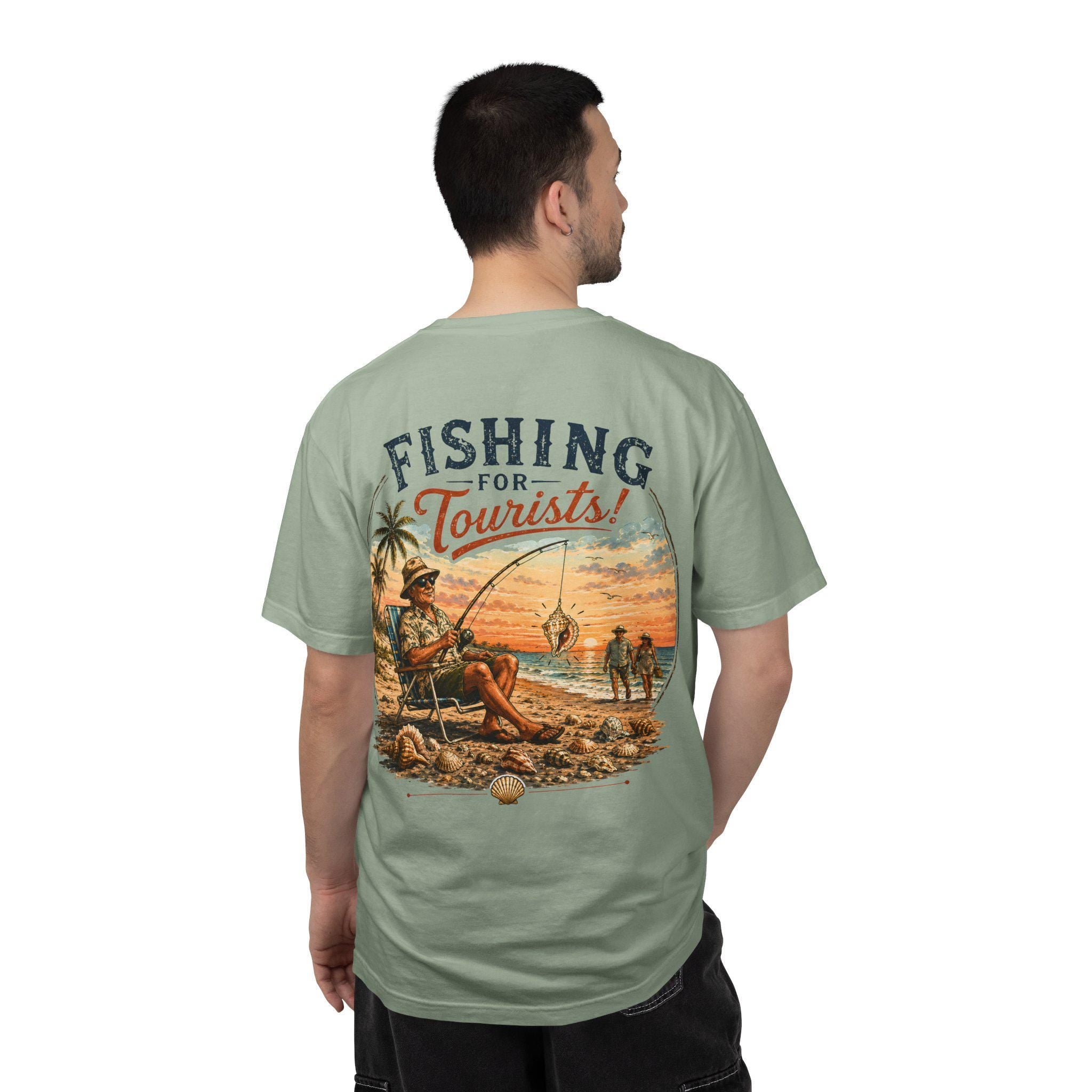 Fishing for Tourists shirt | Vintage Beach Fishing Sunset T-shirt