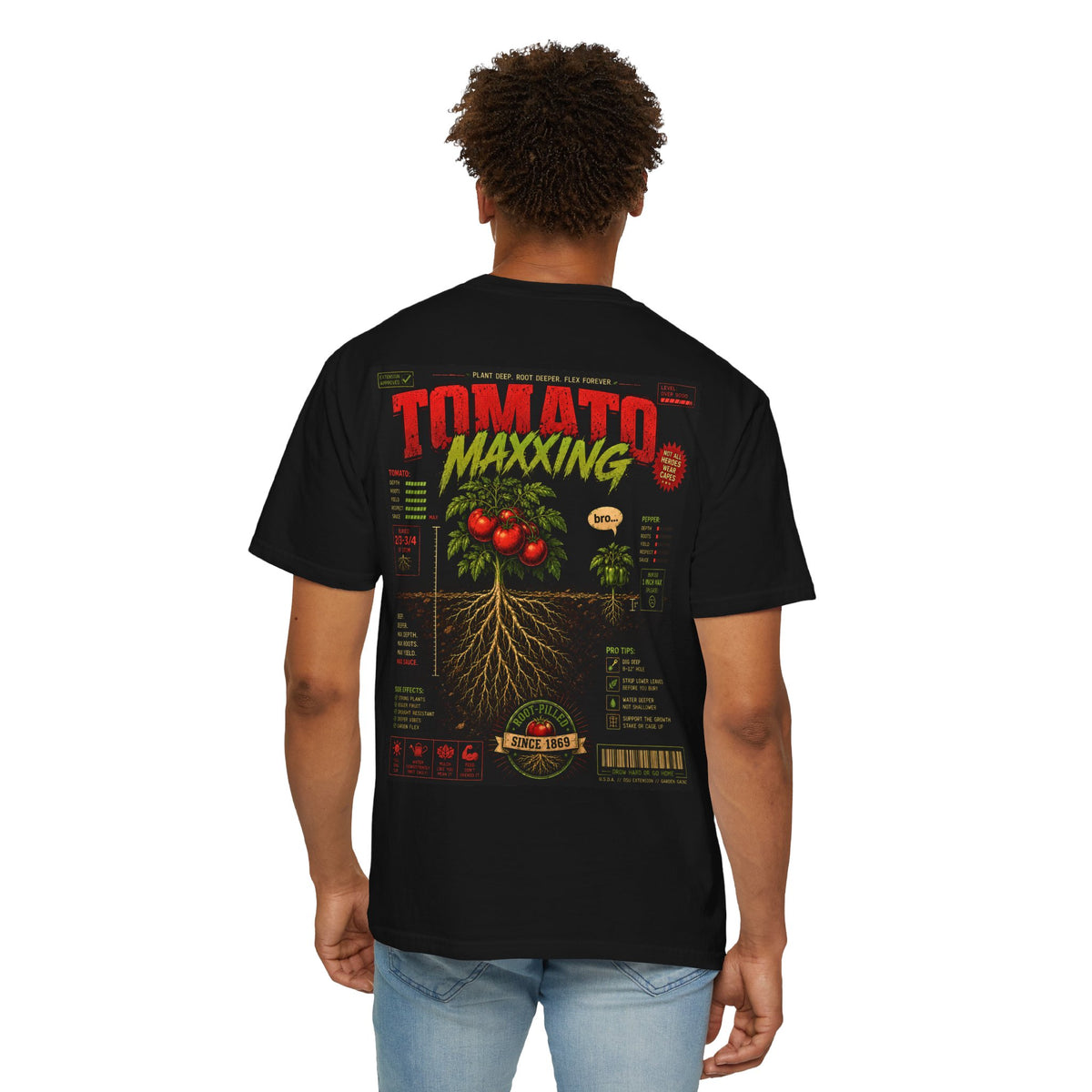 Tomato Maxxing Shirt, Gardening Meme Tee, Root Pilled Since 1869, Funny Tomato Garden Shirt, Plant Deep Root Deeper, Gen Z Gardener Gift