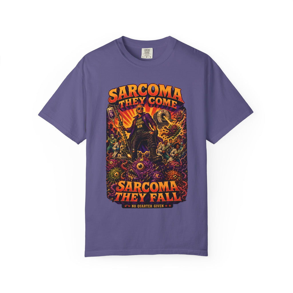 Sarcoma They Come Sarcoma They Fall Shirt | Vintage Grindhouse Horror Poster Tee | Sarcoma Awareness Gift | Fight Research Win