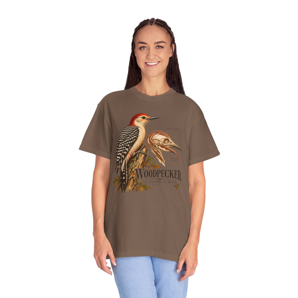 Woodpecker Anatomy Shirt, Vintage Bird Graphic Tee, Red Bellied Woodpecker, Ornithology Gift, Wildlife Science T-Shirt, Comfort Colors