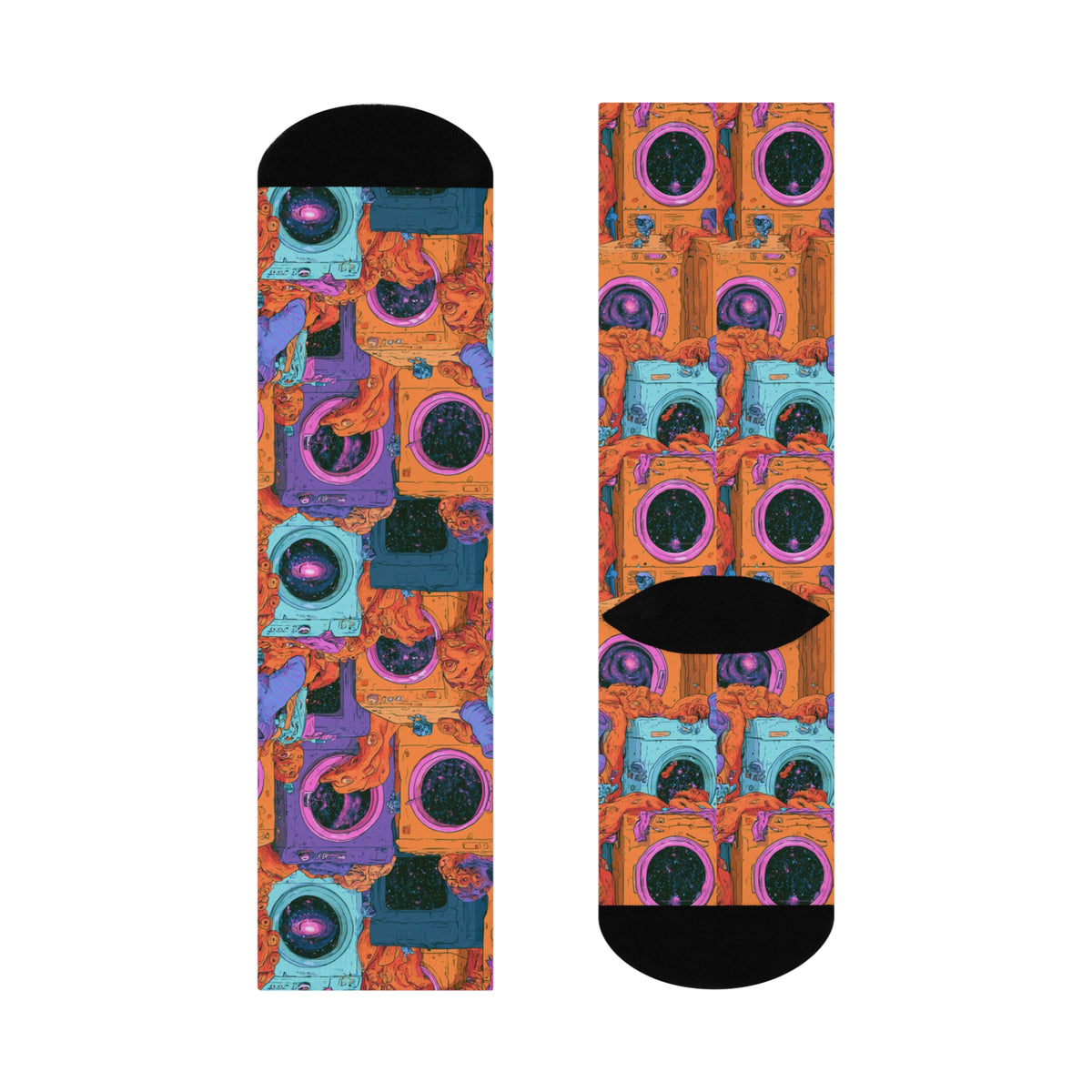 Cosmic Laundromat Crew Socks | Galaxy Washing Machines