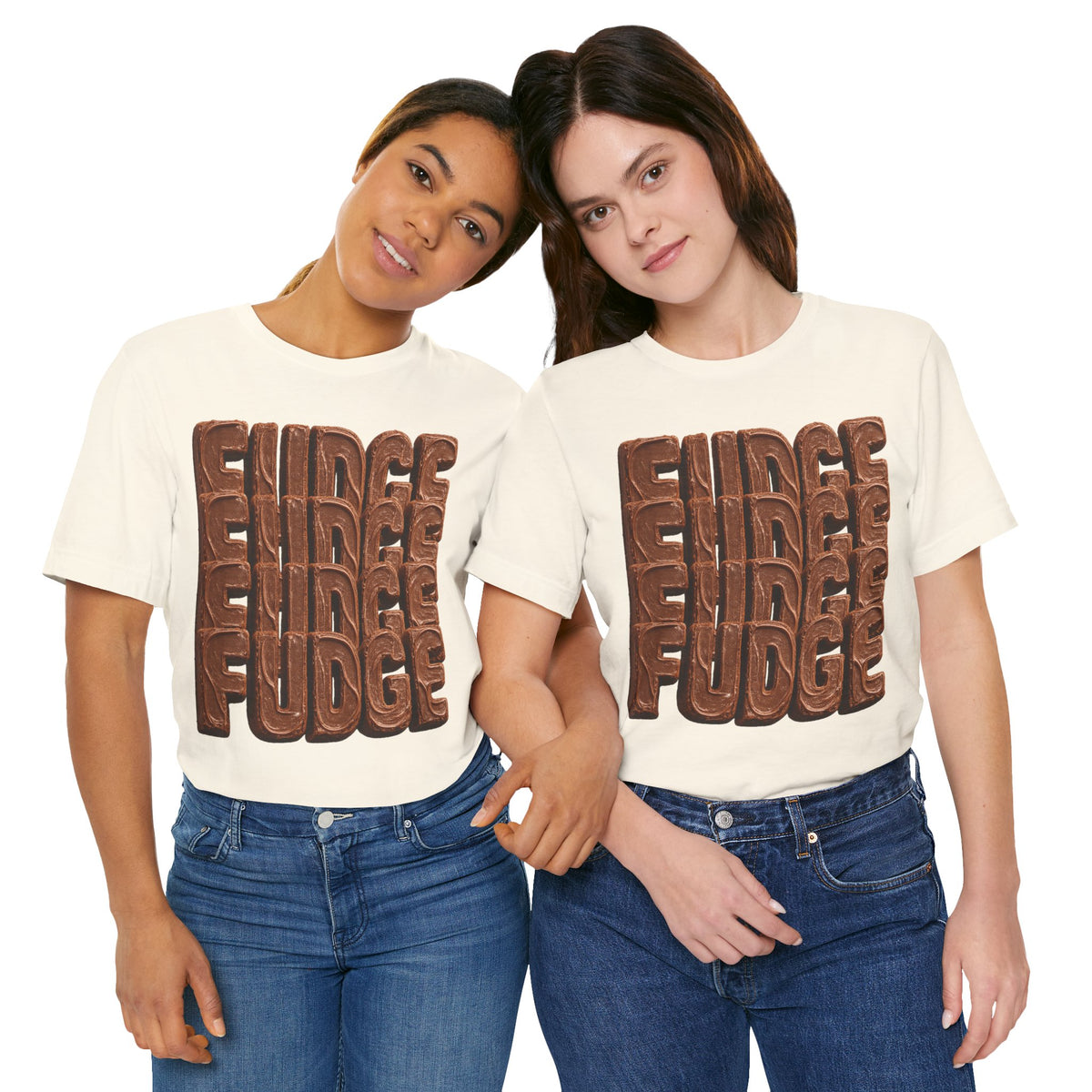 Fudge Stacked Text T-Shirt Chocolate Typography Tee