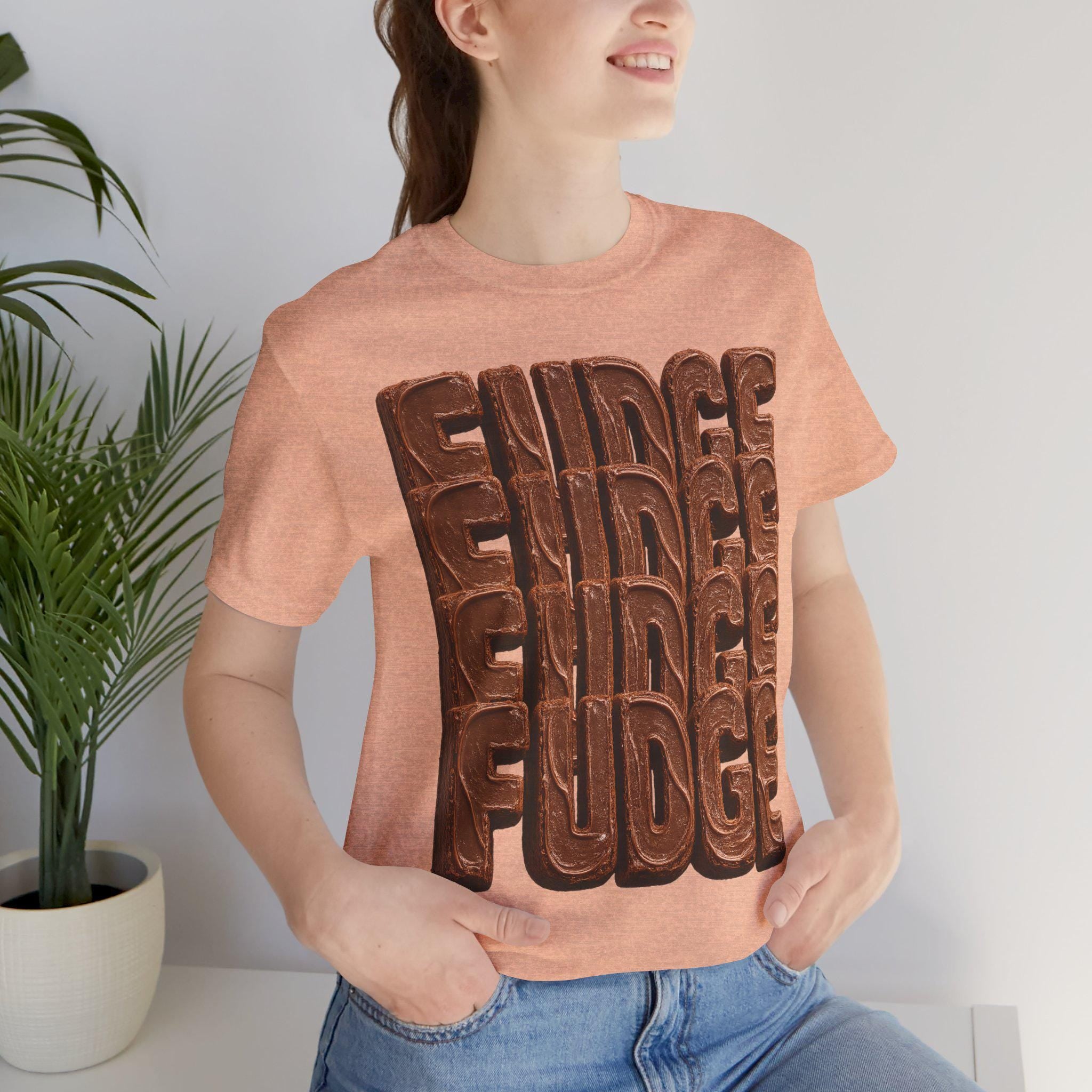 Fudge Stacked Text T-Shirt | Chocolate Typography Tee