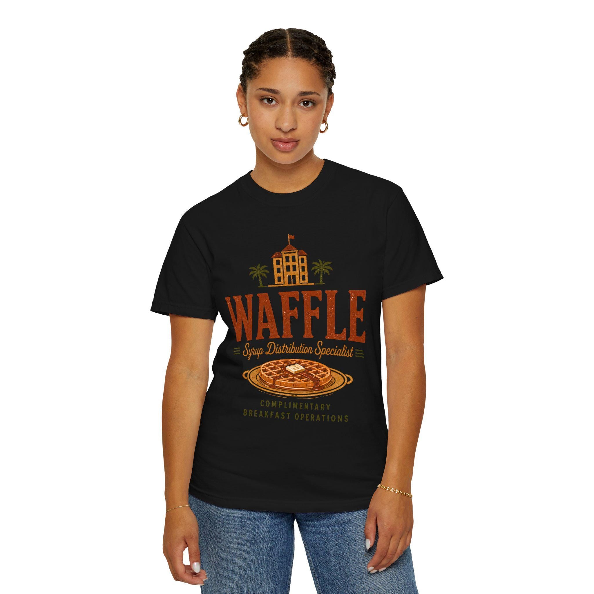 Waffle Syrup Distribution Specialist T-Shirt | Breakfast Illustration