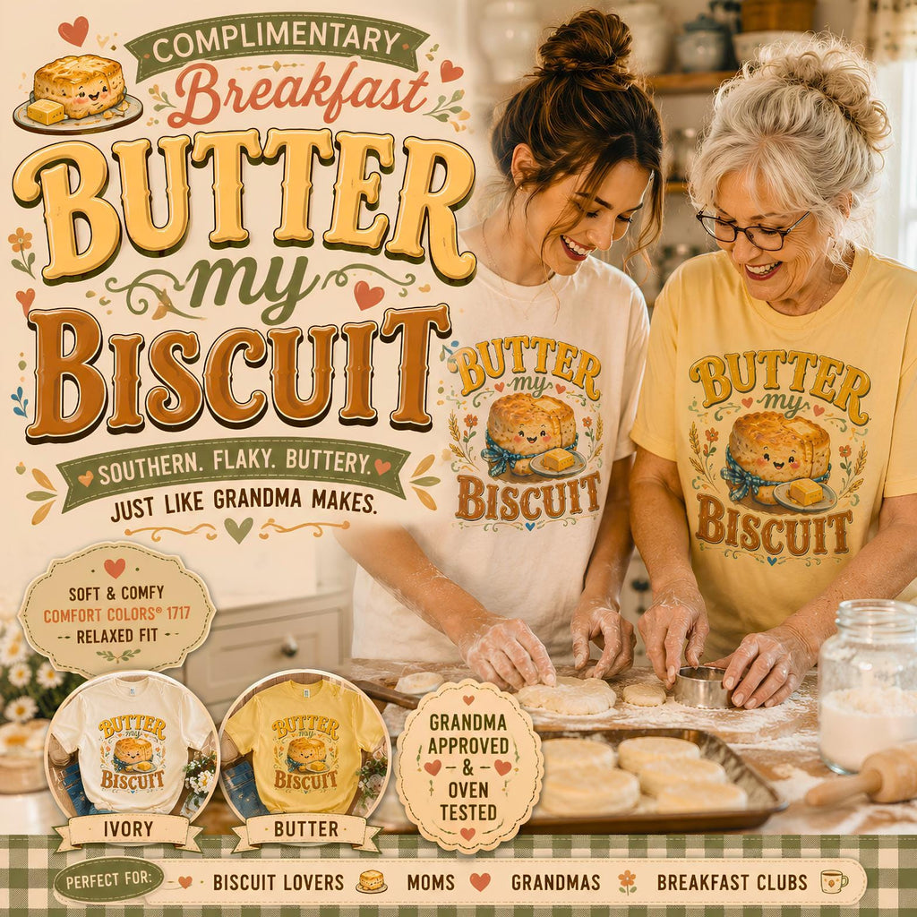 Butter My Biscuit T-Shirt | Southern Comfort Food Graphic Tee
