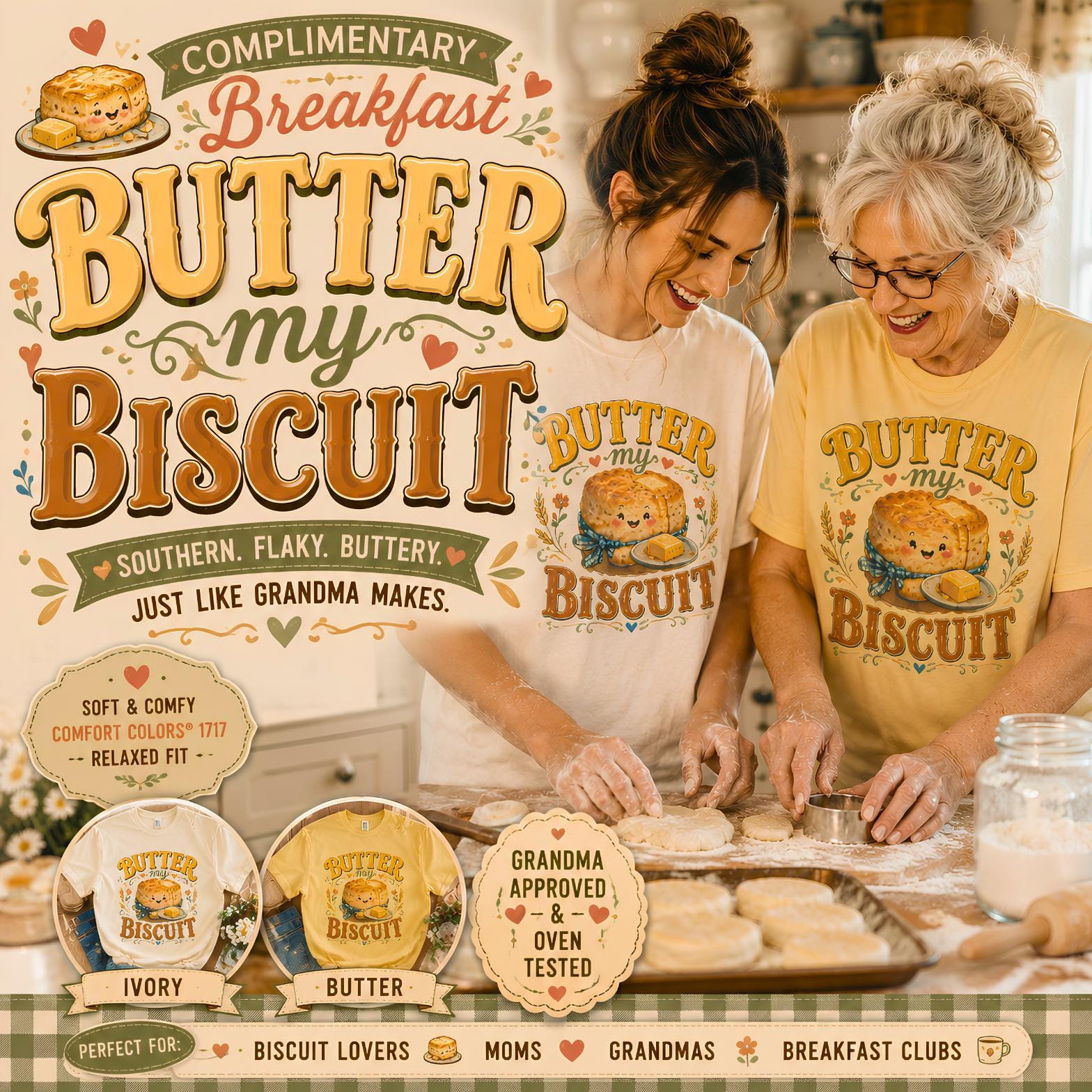 Butter My Biscuit T-Shirt | Southern Comfort Food Graphic Tee