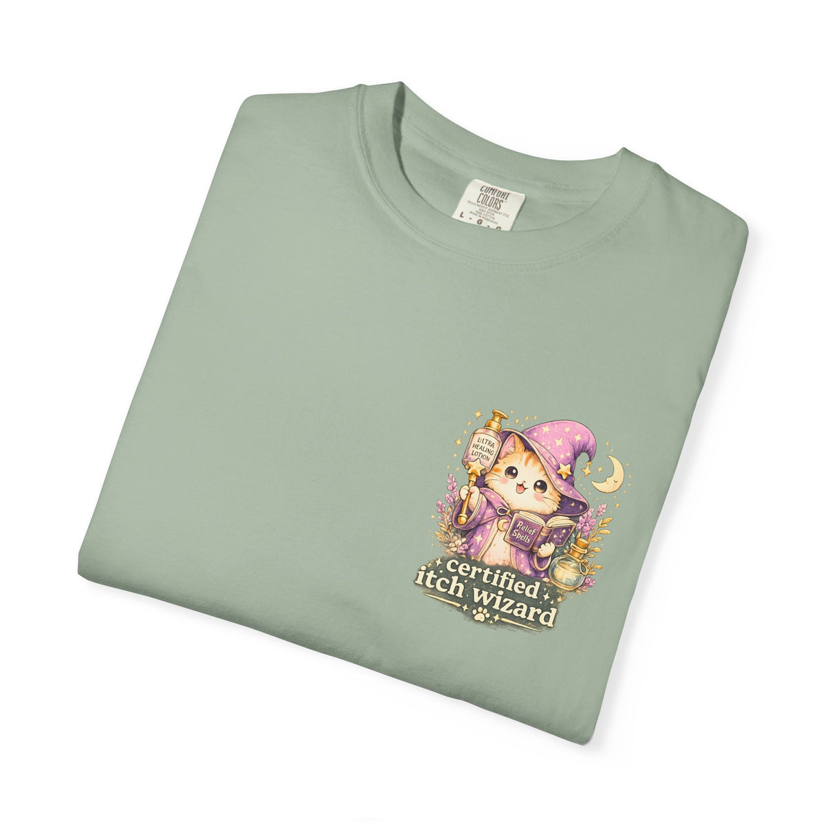 Certified Itch Wizard Shirt, Cute Eczema Tee, Funny Sensitive Skin Shirt, Cottagecore Wizard Cat Tee, Comfort Colors Graphic Tee