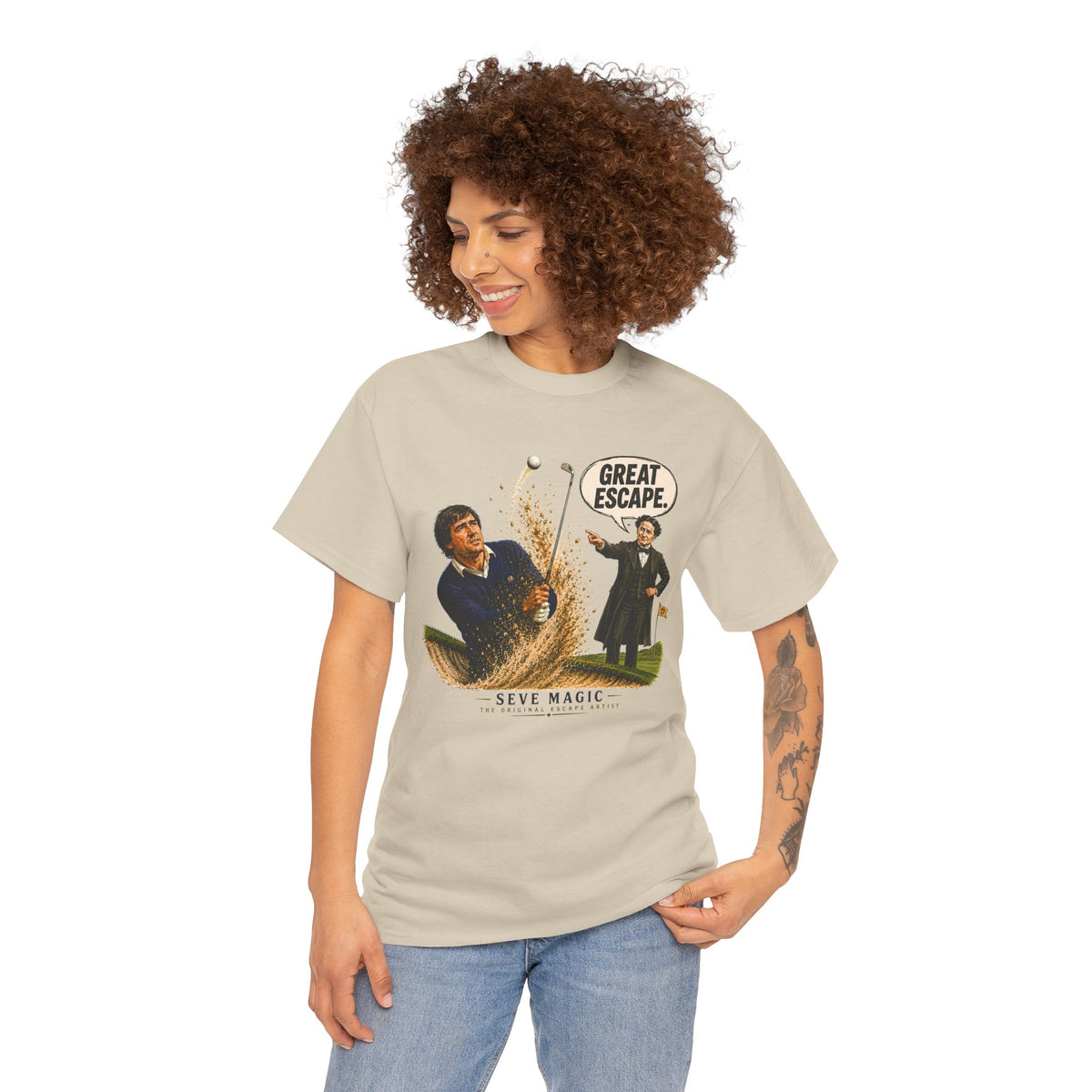 Great Escape Golf Shirt | Seve Ballesteros Houdini Golf Tee | Vintage Golf Humor Shirt | Bunker Shot Golf Gift