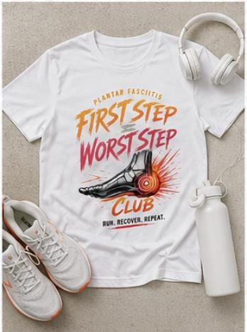 Plantar Fasciitis Club Shirt, Runner Heel Pain Recovery Tee, Marathon Comfort Apparel