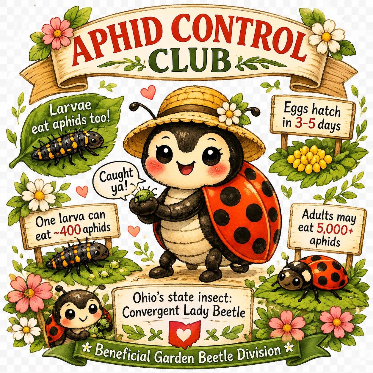 Ladybug Garden Tee - Beneficial Garden Beetle Division