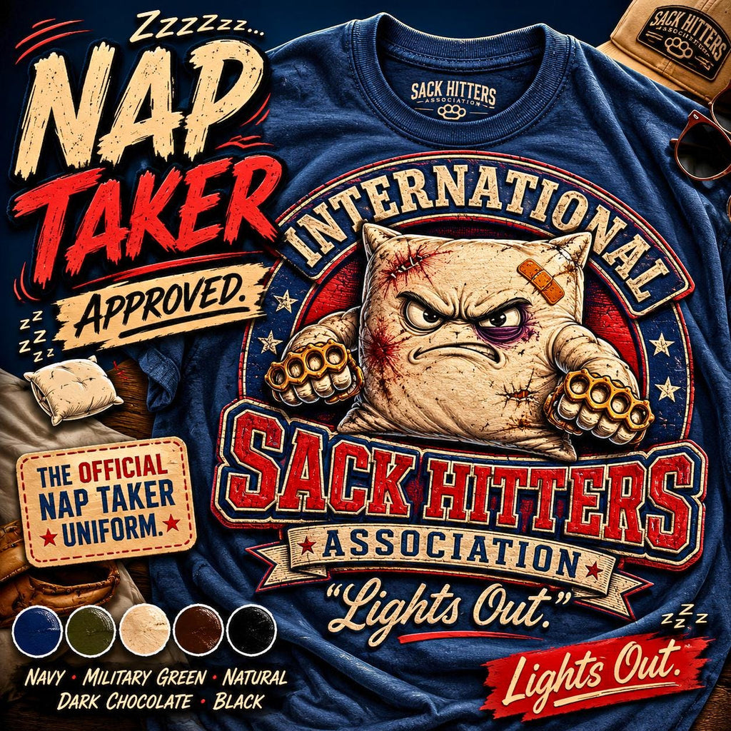 International Sack Hitters Association Nap Taker Shirt, Vintage Sleep League Graphic, Insomnia Humor Tee