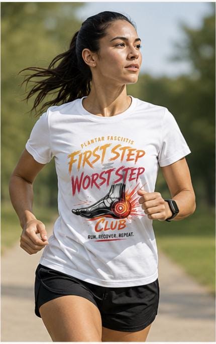Plantar Fasciitis Club Shirt, Runner Heel Pain Recovery Tee, Marathon Comfort Apparel