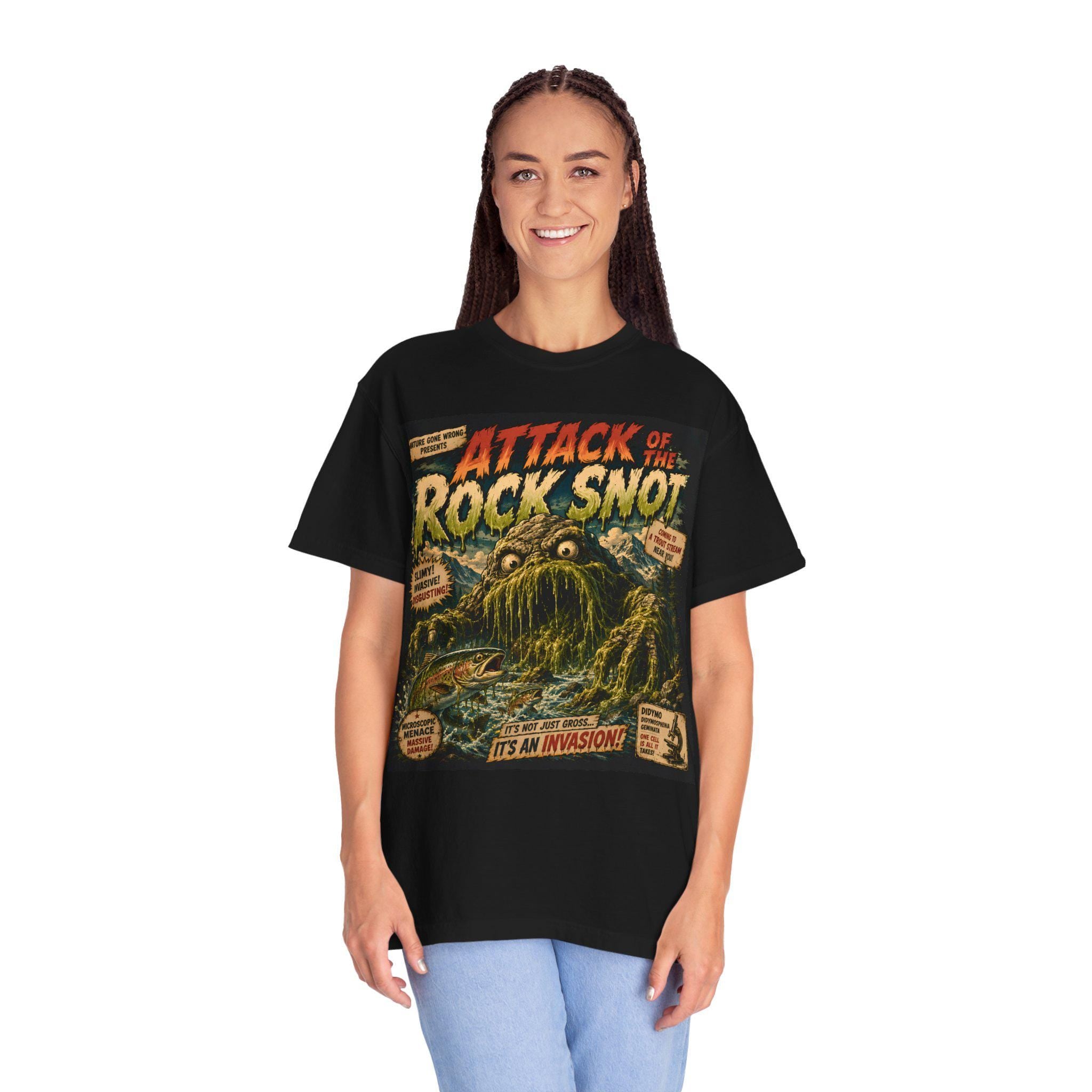 Attack of the Rock Snot Invasive Species Tee, Didymo Conservation Shirt