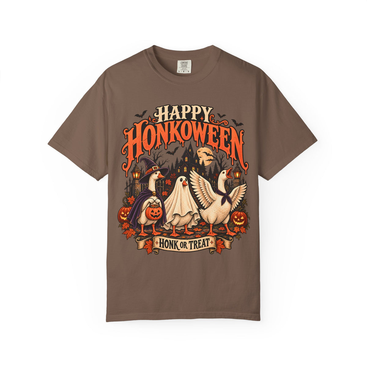Happy Honkoween Goose Shirt, Funny Halloween Goose Tee, Honk or Treat Comfort Colors Shirt, Spooky Bird Fall Graphic Tee