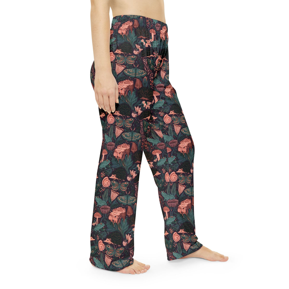 Nocturnal Garden Pajama Pants | Hedgehog Frog Moth Print
