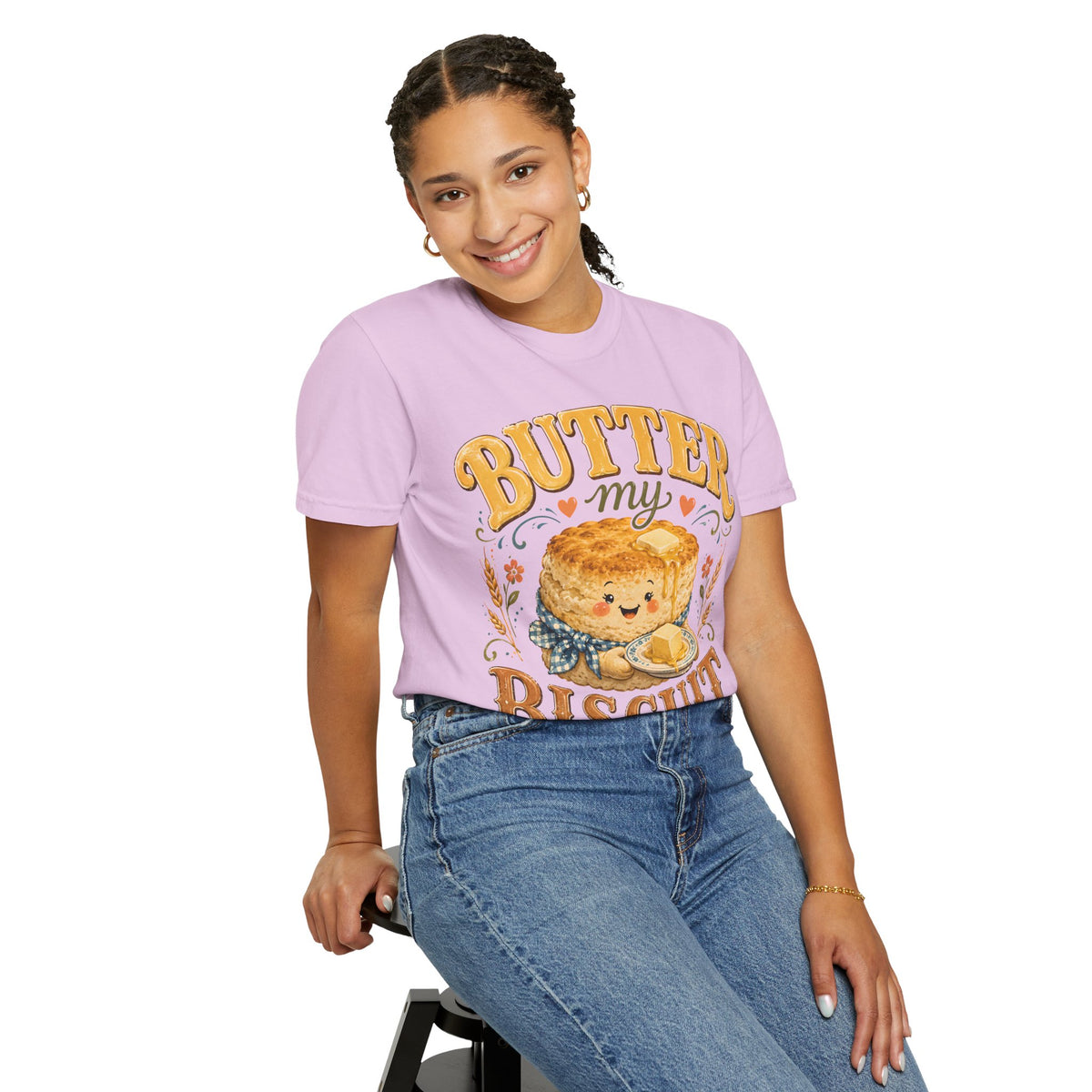 Butter My Biscuit biscuit T-shirt | cute food illustration, cozy farmhouse style
