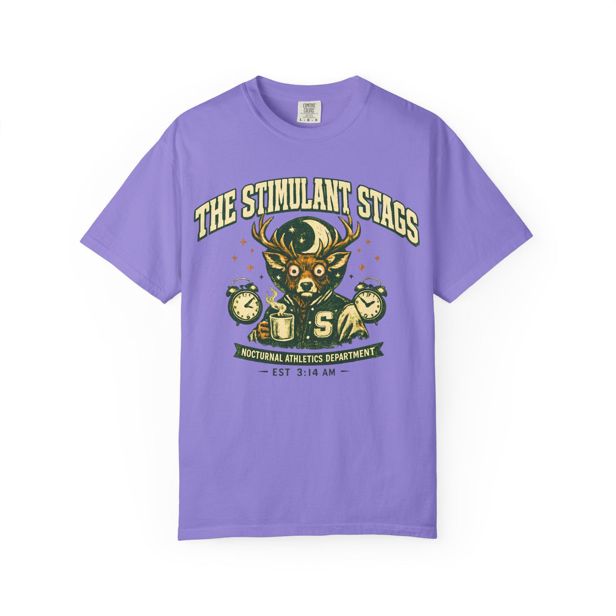 The Stimulant Stags Shirt, Vintage College Graphic Tee, Appalachian Coffee Shirt, Sleep Deprived University Tee, Nocturnal Athletics