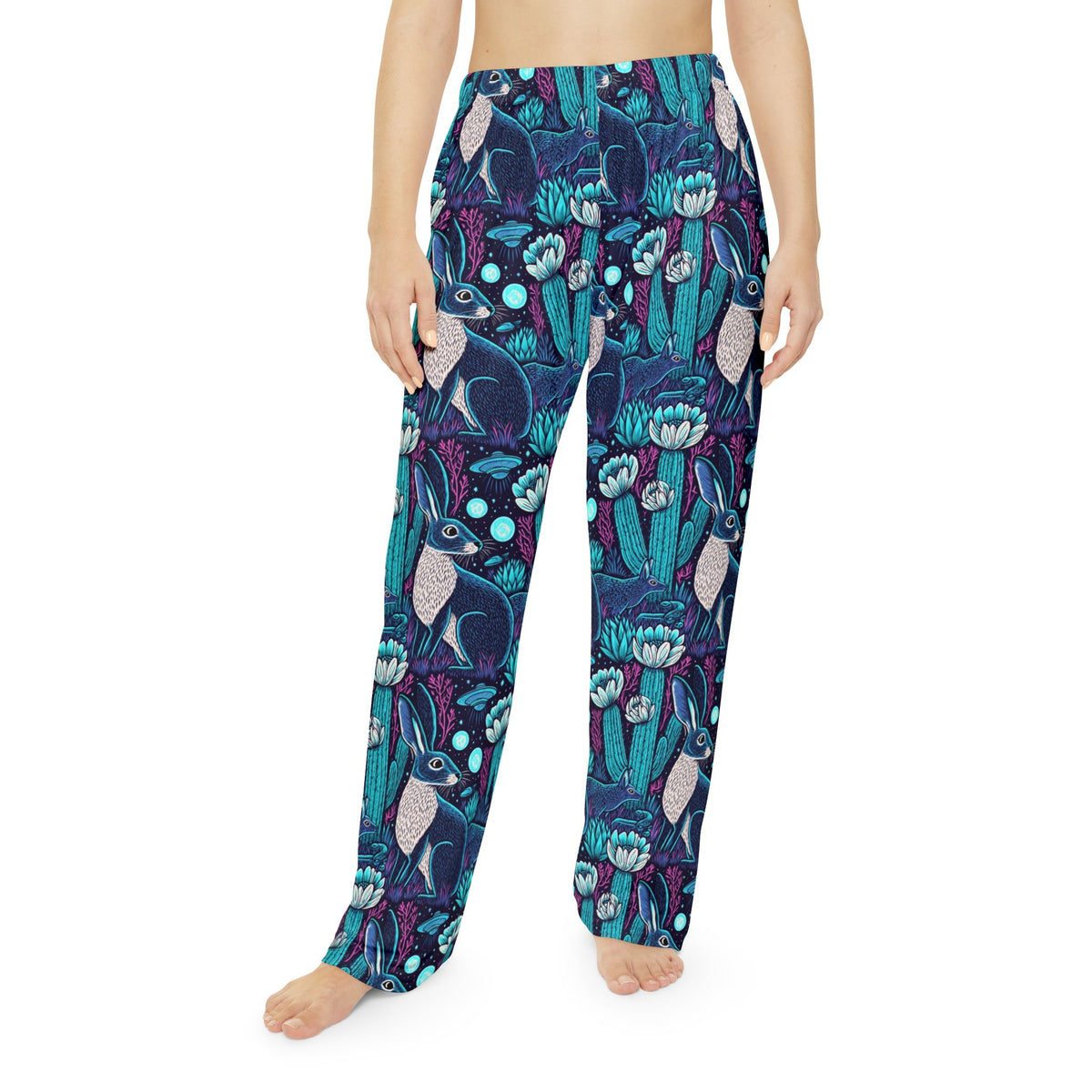 Neon Desert Night Pajama Pants | Jackrabbit UFO Cactus Print