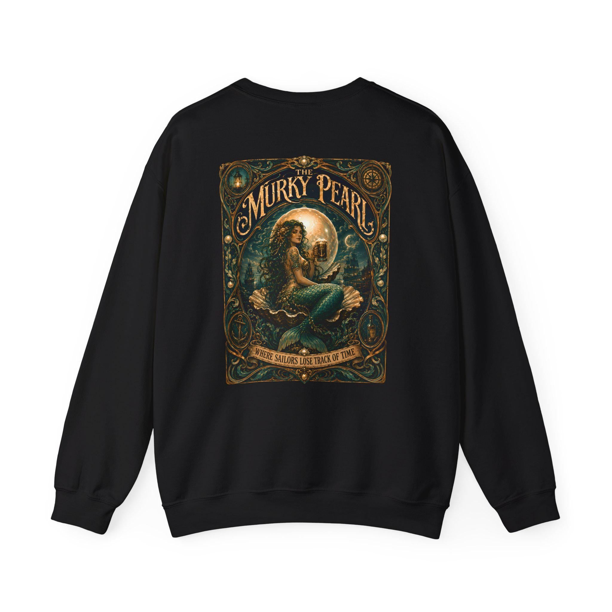 Mermaid Vintage Poster Crewneck Sweatshirt | Murky Pearl