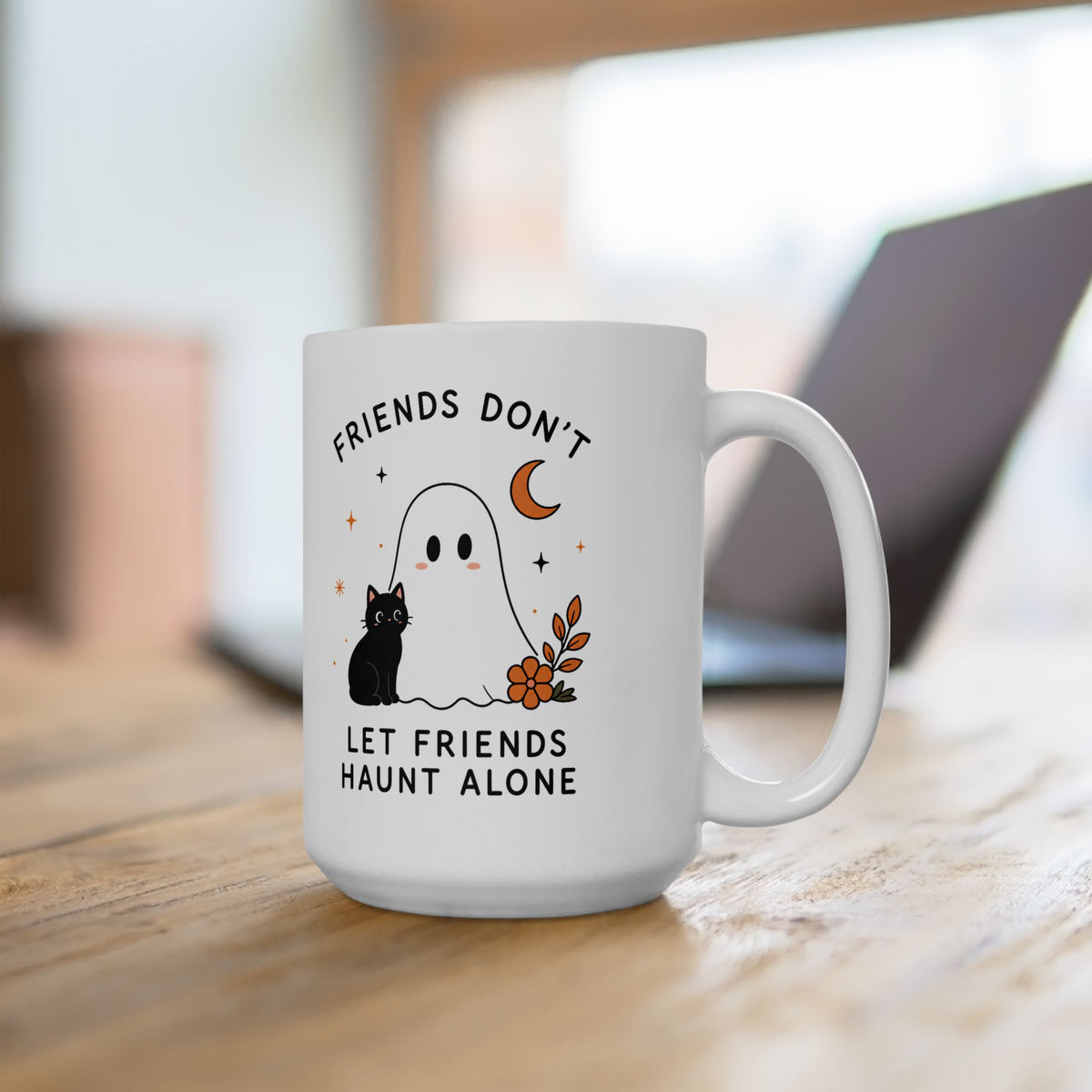 Friendship Ghost and Cat Mug | Ceramic Coffee Cup