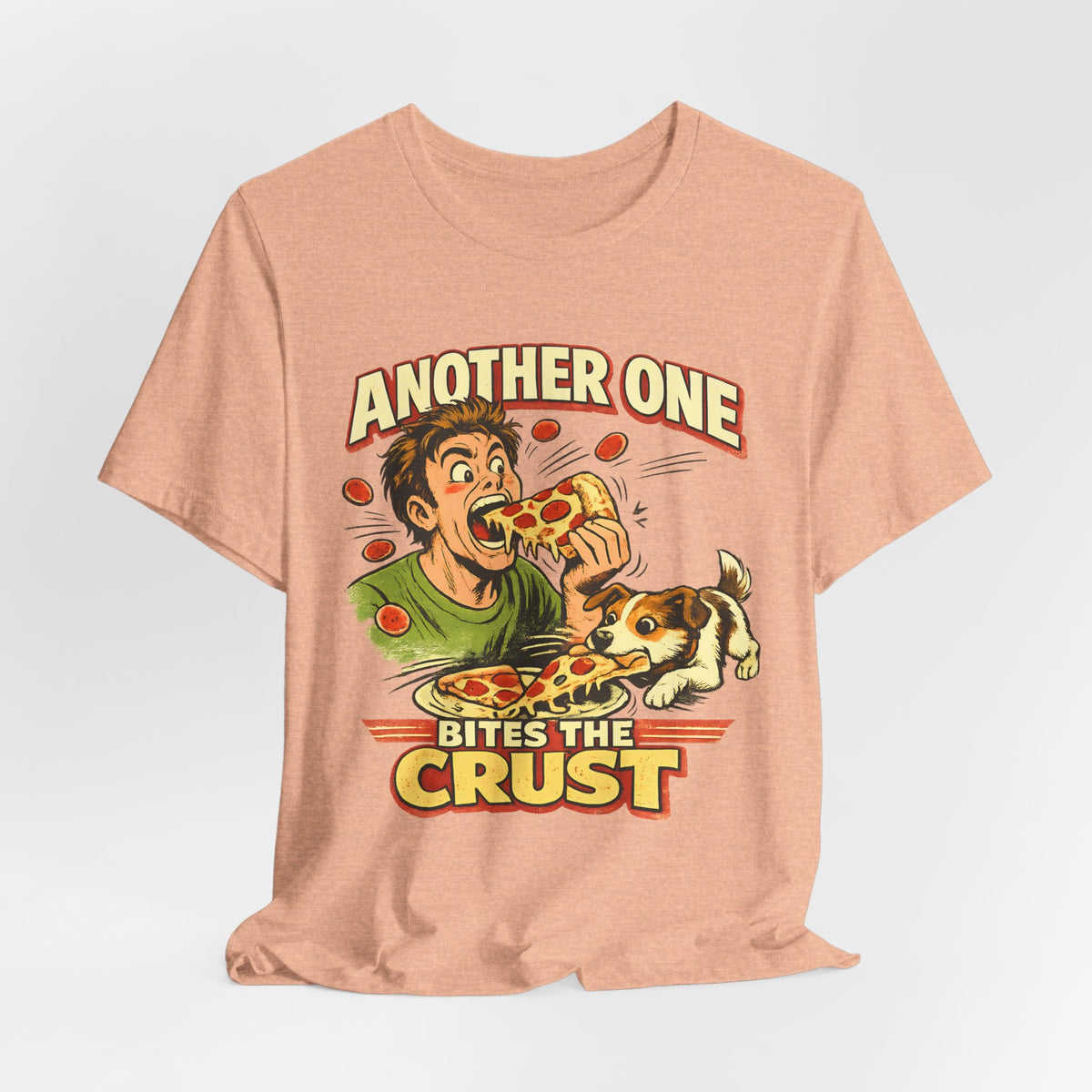 Another One Bites The Crust Shirt, Funny Pizza Dog Tee, Retro Pizza Lover Gift, Funny Dog Owner Shirt, Vintage Comic Graphic Tee