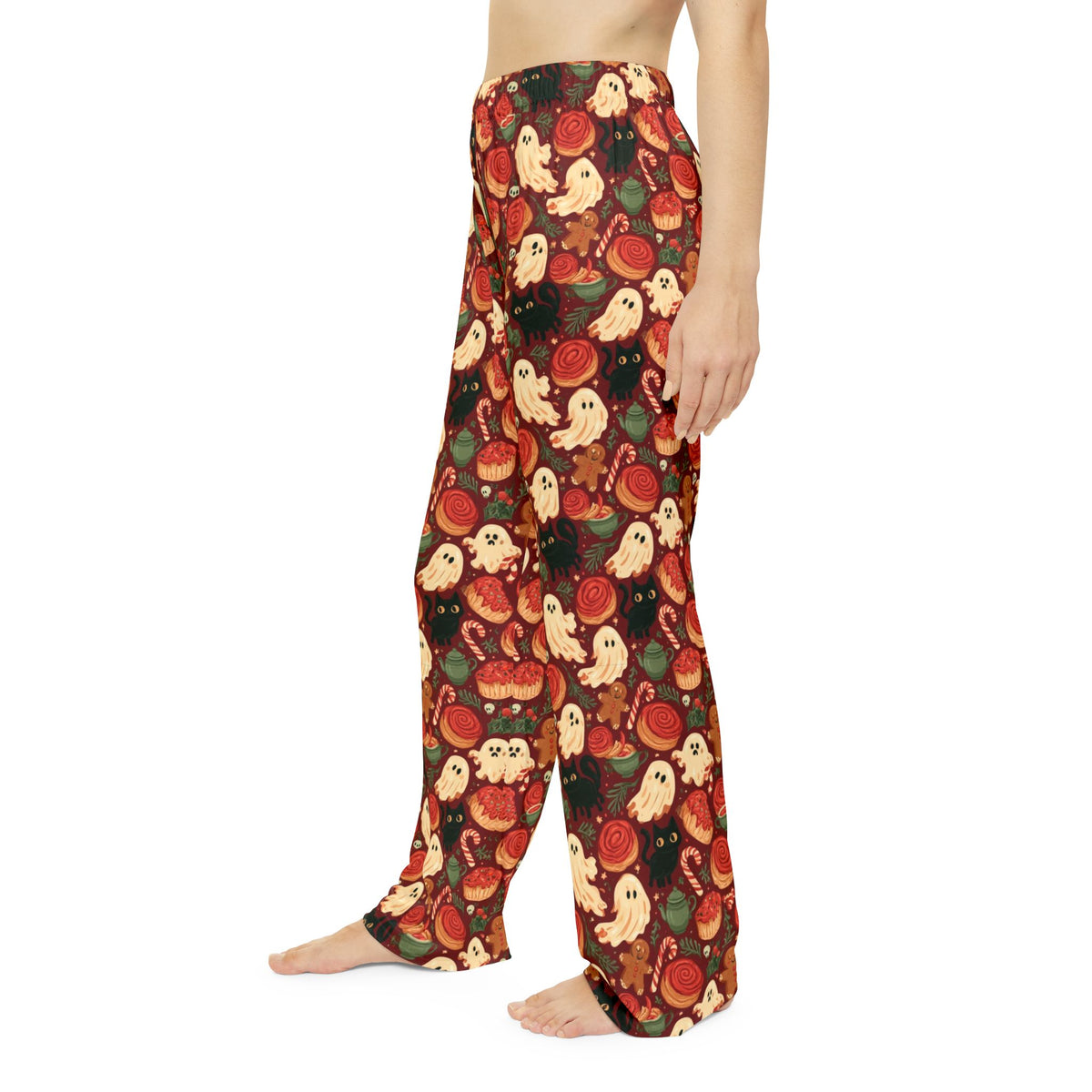 Haunted Christmas Bakery Pajama Pants | Ghosts Black Cats