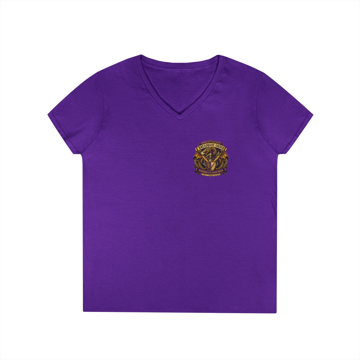 Breadbane Order crest V-Neck T-Shirt | Dragon crest, fantasy guild emblem