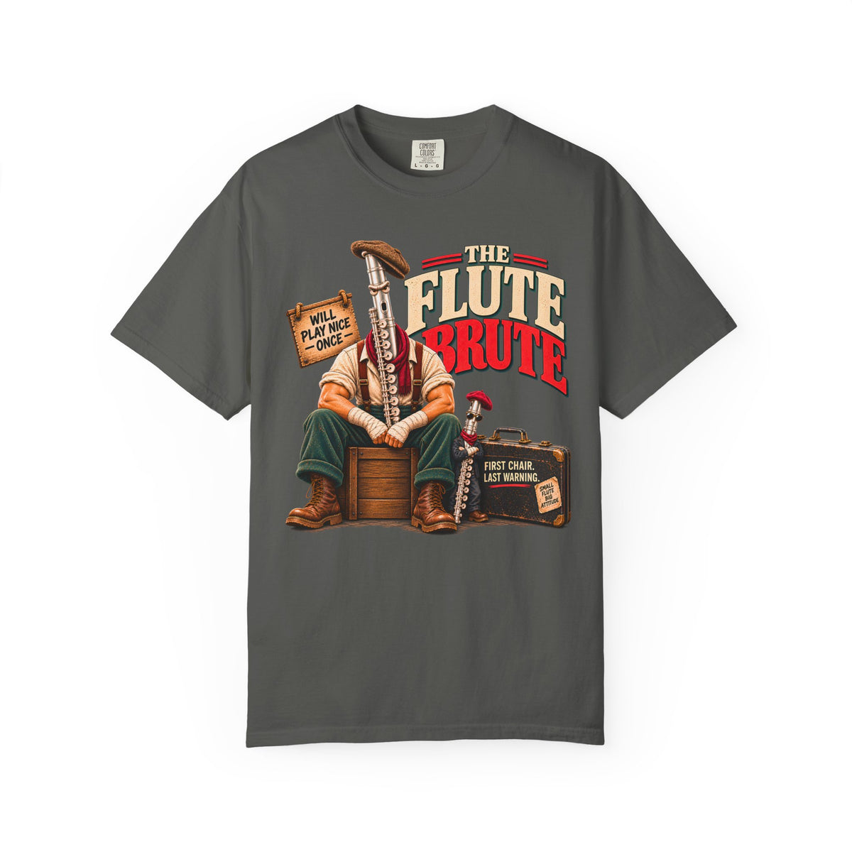 Flute Brute Shirt, Funny Flute Player Gift, Flutist Shirt, Band Nerd Tee, Orchestra Musician Gift, Music Teacher Comfort Colors Tee