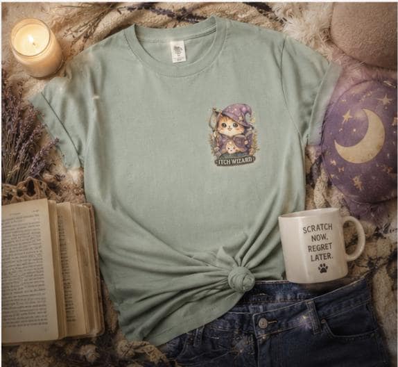Certified Itch Wizard Cat Tee