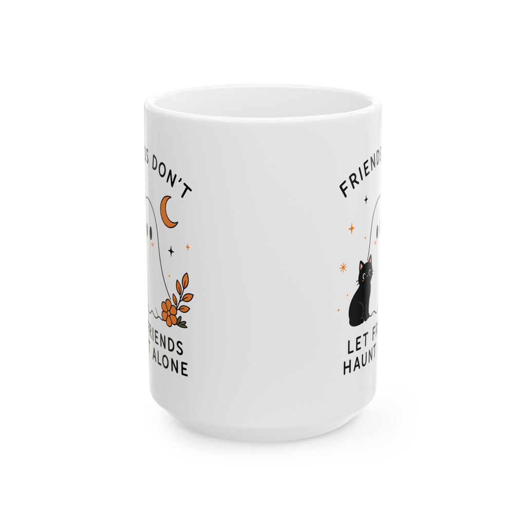 Friendship Ghost and Cat Mug | Ceramic Coffee Cup