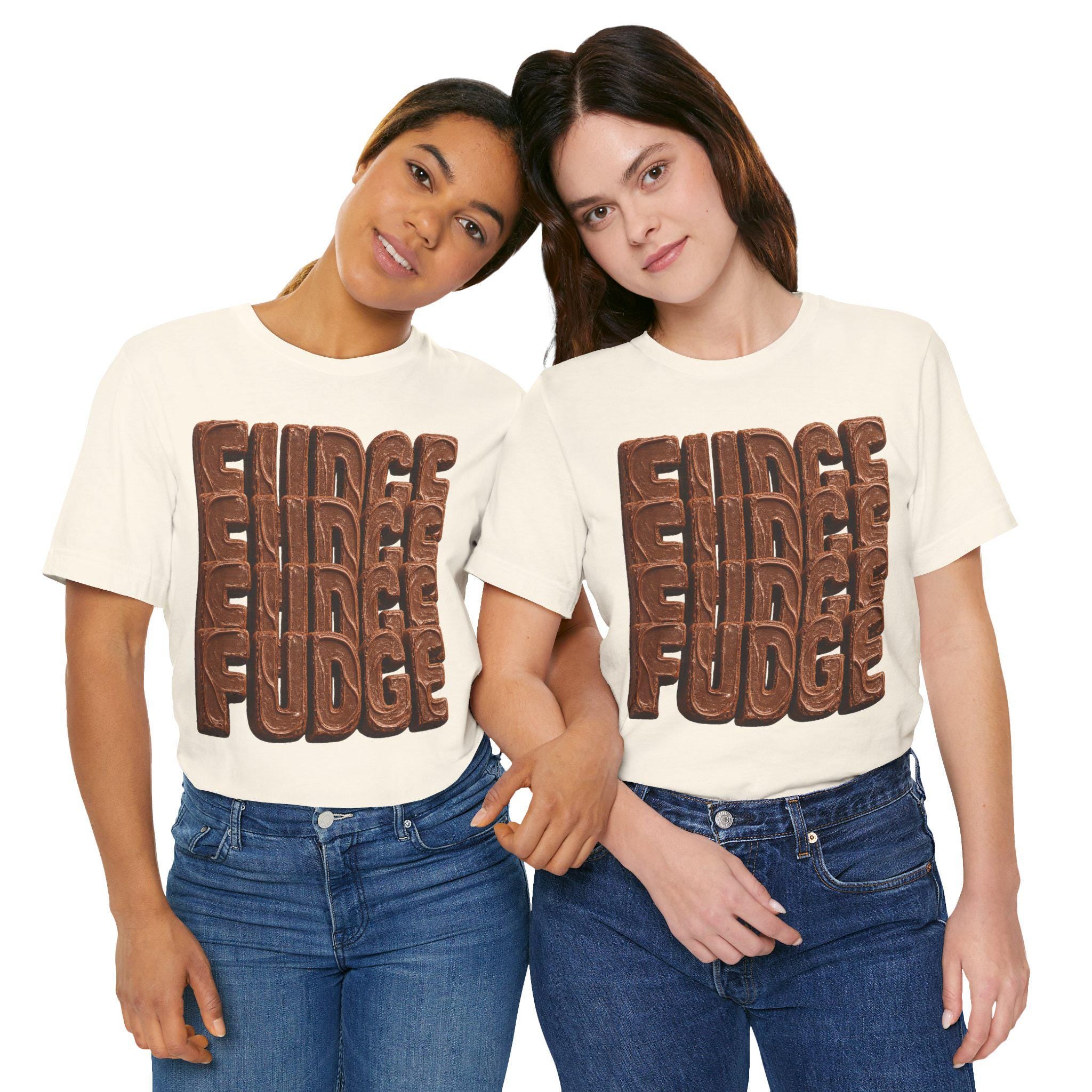 Fudge Stacked Text T-Shirt | Chocolate Typography Tee