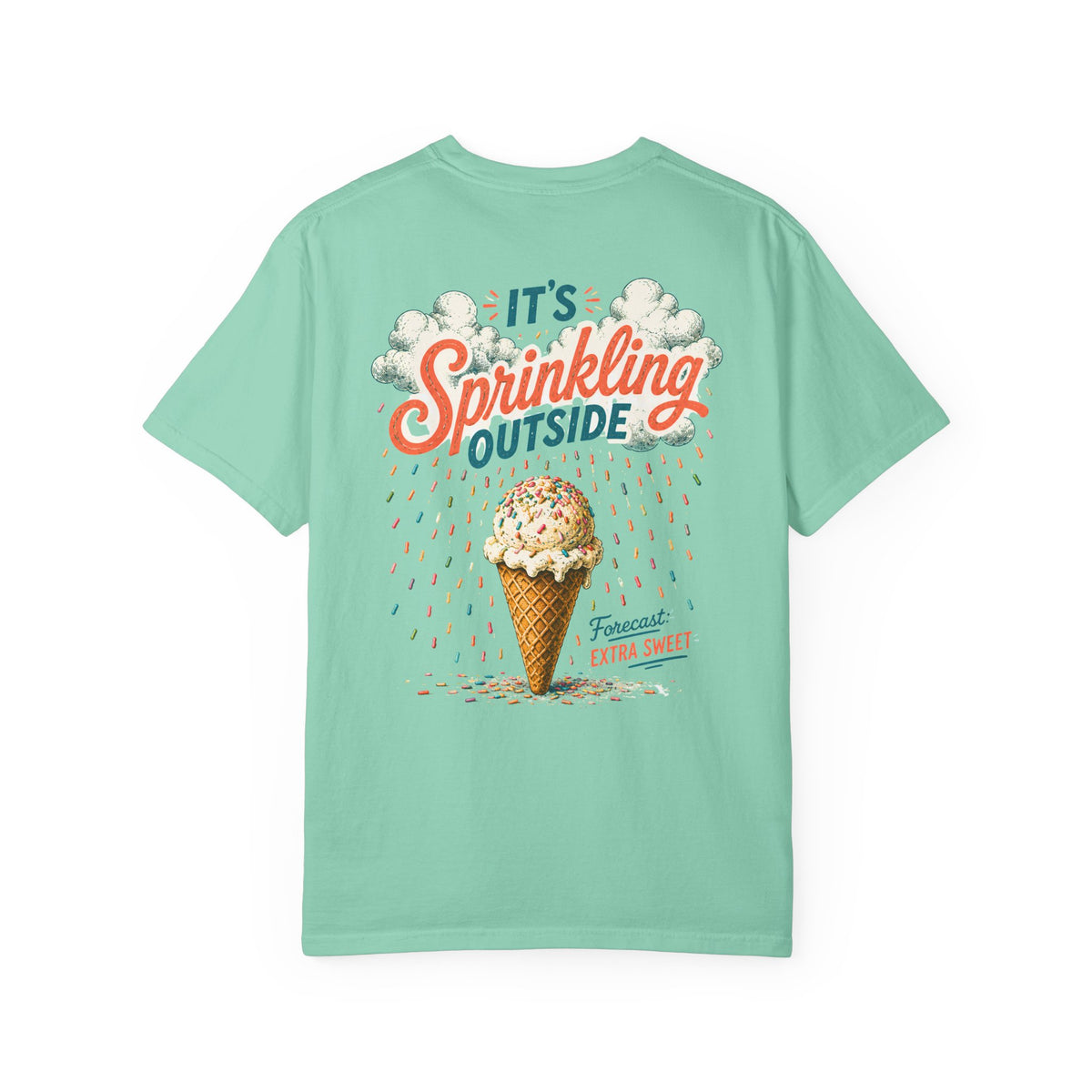 It's Sprinkling Outside ice cream cone T-Shirt | retro dessert illustration