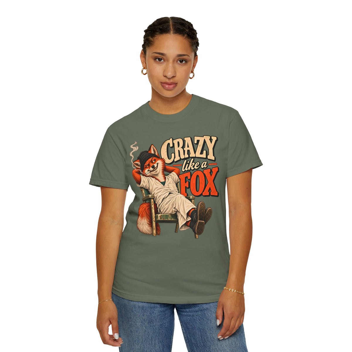 Crazy Like a Fox Shirt, Funny Fox Graphic Tee, Vintage Animal T Shirt, Retro Fox Lover Gift, Comfort Colors Unisex, Sarcastic Humor Shirt