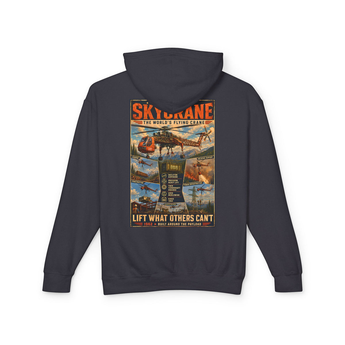 Sikorsky S-64 Skycrane Hoodie, Helicopter Hoodie, Aviation Gift, Heavy Lift Helicopter Sweatshirt, 100% Cotton Hoodie