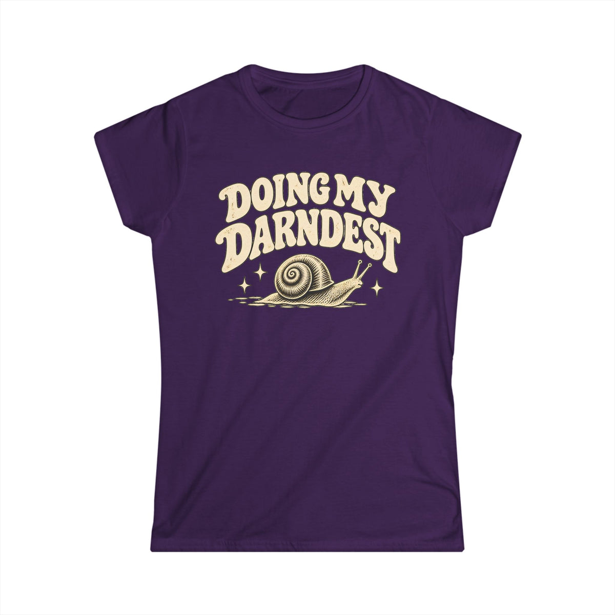 Doing My Darnedest Shirt, Funny Snail Tee, Retro Women's Graphic T-Shirt, Cute Motivational Shirt, Slow and Steady Gift