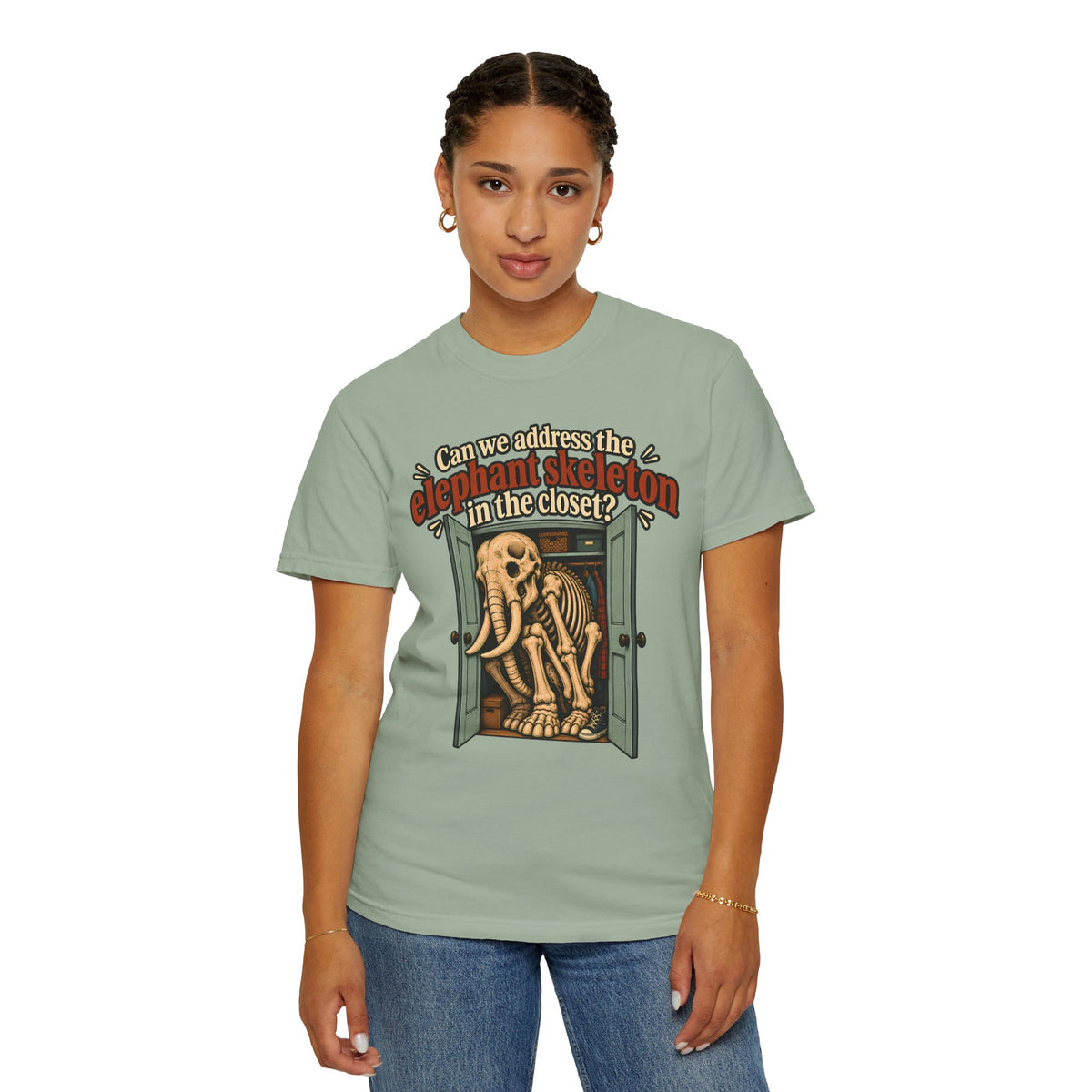 Elephant Skeleton Shirt, Funny Skeleton T Shirt, Elephant in the Room Tee, Weird Graphic Tee, Vintage Halloween Shirt, Funny Saying Gift