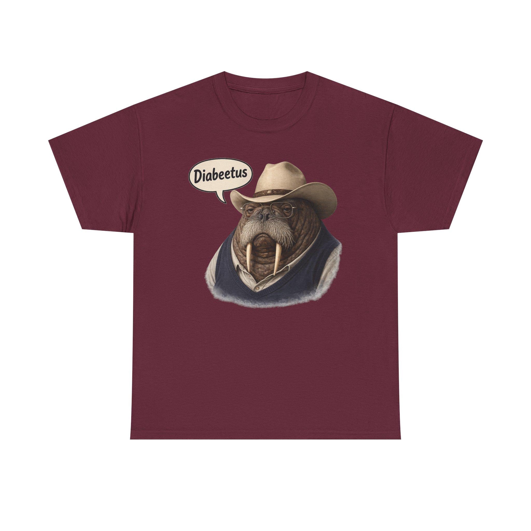 Funny Walrus Cowboy Shirt, Diabetes Humor Western Graphic Tee