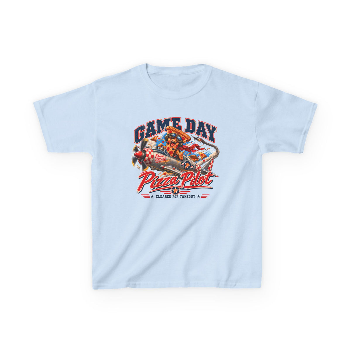 Game Day Kids Shirt, Football Kids Tee, Pizza Pilot Shirt, Funny Football Shirt for Boys Girls, Game Day Pizza Tee