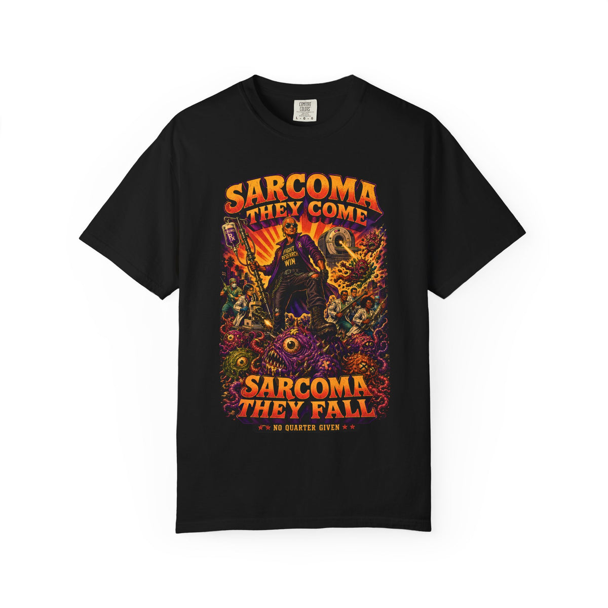 Sarcoma They Come Sarcoma They Fall Shirt | Vintage Grindhouse Horror Poster Tee | Sarcoma Awareness Gift | Fight Research Win