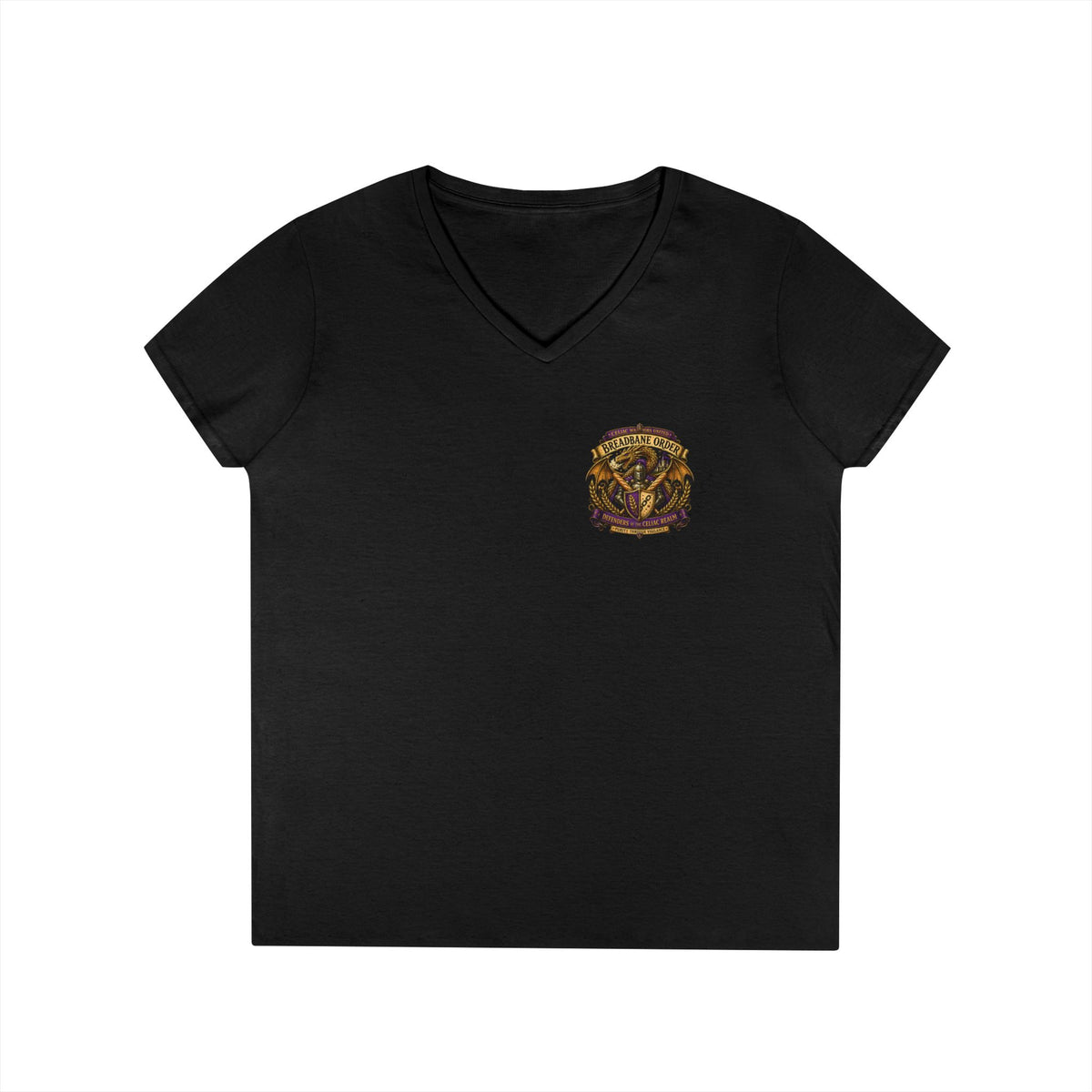 Breadbane Order crest V-Neck T-Shirt | Dragon crest, fantasy guild emblem