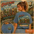 Greetings From Accident Maryland Postcard Graphic Tee, Vintage Small Town Souvenir Shirt