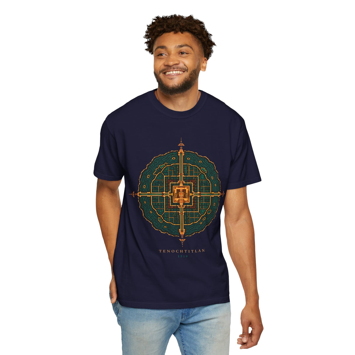 Tenochtitlan 1519 Shirt, Aztec Sacred Geometry Tee, Ancient Mexico Map Shirt, Lake Texcoco Graphic Tee, Anthropology Streetwear