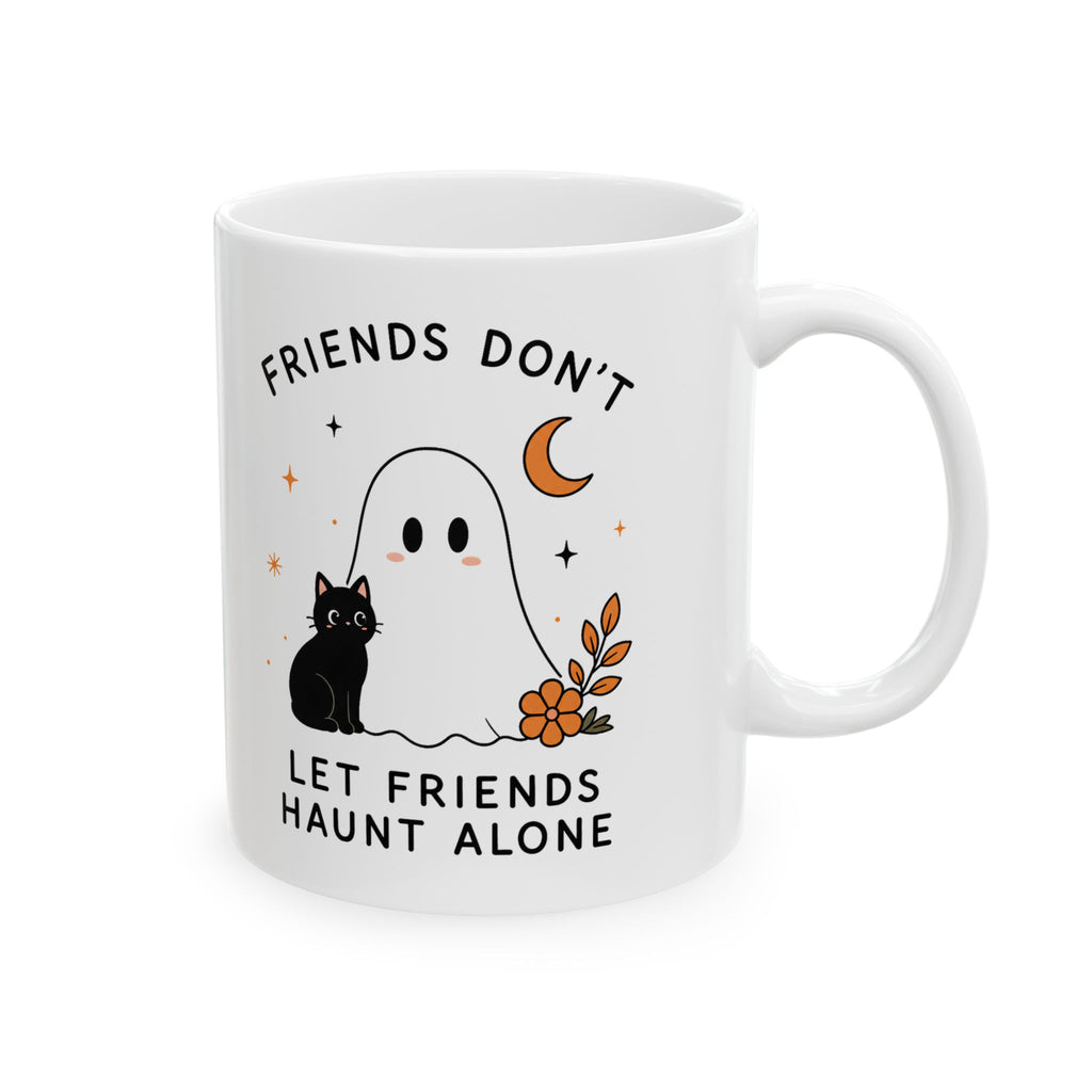 Friendship Ghost and Cat Mug | Ceramic Coffee Cup