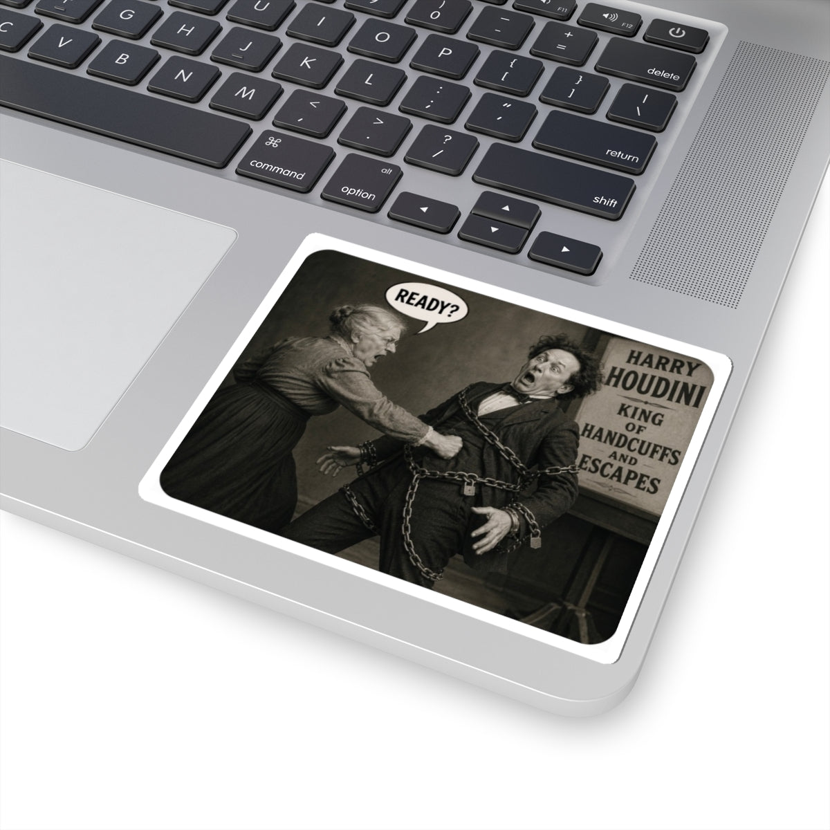 Harry Houdini Sticker, Vintage Escape Artist Decal, Weird Retro Magic Meme Sticker, Old Circus Aesthetic