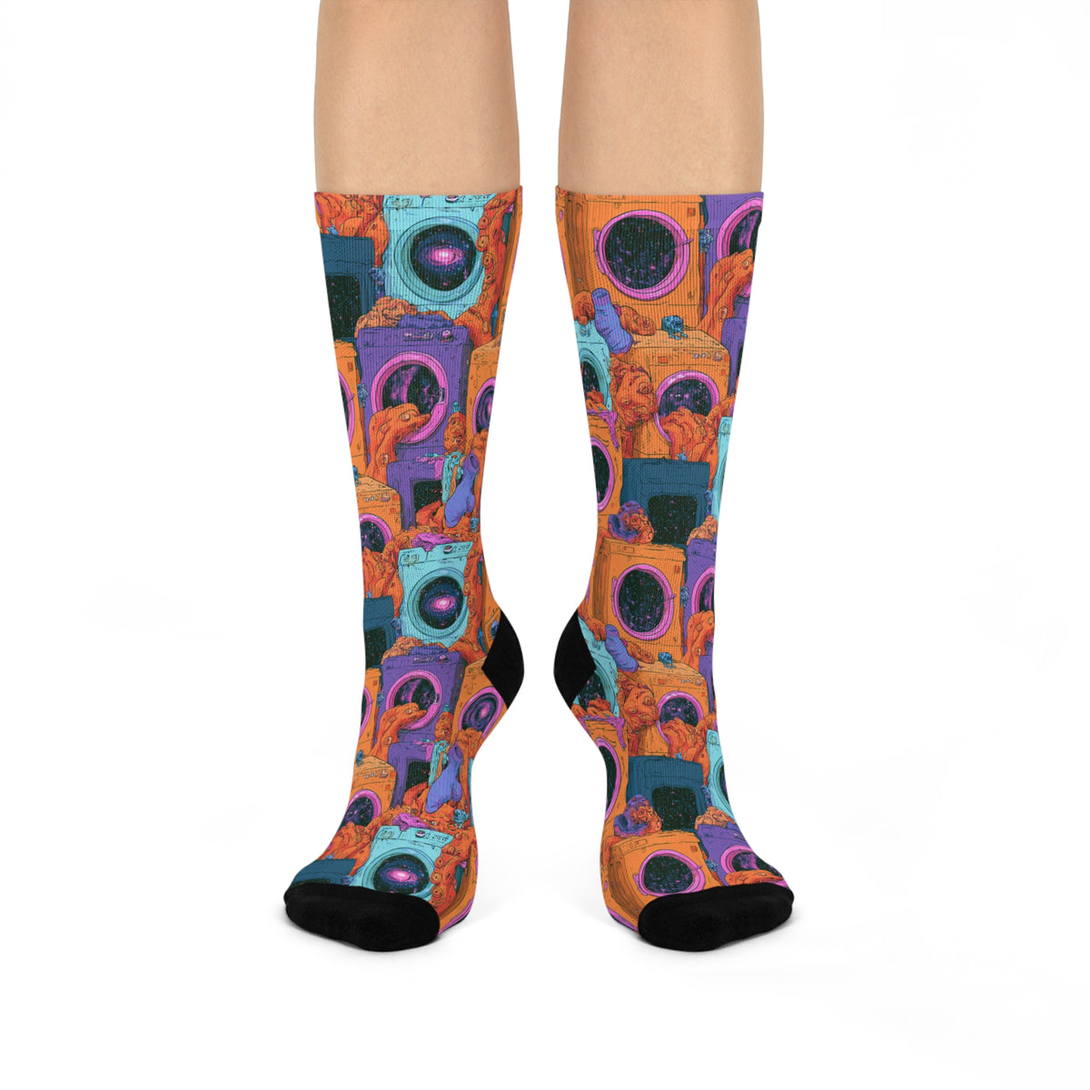 Cosmic Laundromat Crew Socks | Galaxy Washing Machines